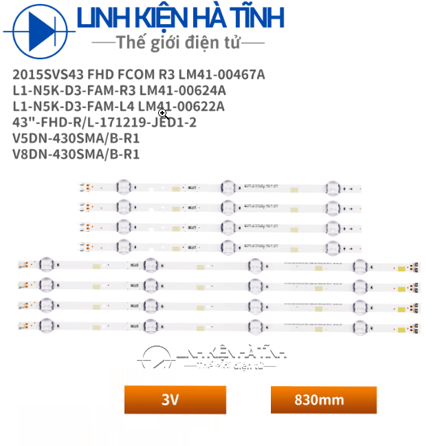 Bộ THANH LED TIVI SAMSUNG UA43T6000 43T6500 UA43R6000 UA43t5300 UA43J51 UA43J5000 UA43J5200 UA43J5300 HÀNG MỚI L034